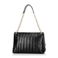 Dámska crossbody z ekokože, dvojkomorová, veľká, čierna 100-4Y-418-1