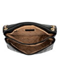 Dámska crossbody z ekokože, dvojkomorová, veľká, čierna 100-4Y-418-1