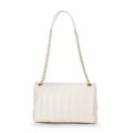 Dámska crossbody kabelka z ekokože, dvojkomorová, malá, krémová 100-4Y-419-0