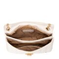 Dámska crossbody kabelka z ekokože, dvojkomorová, malá, krémová 100-4Y-419-0