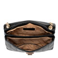 Dámska crossbody kabelka z ekokože, dvojkomorová, malá, čierna 100-4Y-419-1