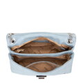 Dámska crossbody kabelka z ekokože, dvojpriehradková, malá, modrá 100-4Y-419-N