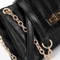 Dámska crossbody kabelka z ekokože, dvojkomorová, malá, čierna 100-4Y-419-1