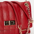 Dámska dvojkomorová ekokoža malá crossbody červená 100-4Y-419-3