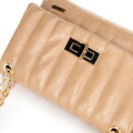 Dámska crossbody kabelka z ekokože, dvojkomorová, malá, béžová 100-4Y-419-9