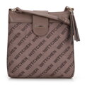 Dámska crossbody z ekokože s logom béžová 99-4Y-521-9