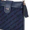 Damska crossbody z ekoskóry w logo granatowa 99-4Y-521-7