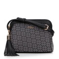 Dámska crossbody z ekokože s monogramom čierna 99-4Y-506-1