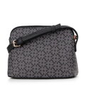 Dámska crossbody z ekokože s monogramom čierna 99-4Y-506-1