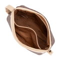 Dámska crossbody z ekokože s monogramom hnedá 99-4Y-506-4