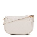 Damska crossbody z ekoskóry w przeszycia kremowa 29-4Y-609-0