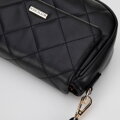 Damska crossbody z ekoskóry w przeszycia czarna 29-4Y-609-1