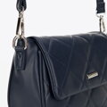Dámska crossbody z ekokože s prešívaním tmavomodrá 29-4Y-609-7