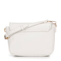 Dámska crossbody kabelka s prišitou klopou, krémová 100-4Y-235-0