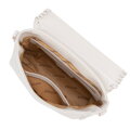 Dámska crossbody kabelka s prišitou klopou, krémová 100-4Y-235-0