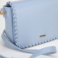 Dámska crossbody s prišitou klopou modrá 100-4Y-235-N