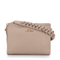Dámska crossbody kabelka s pletenou rúčkou, béžová 99-4E-011-99