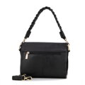 Dámska crossbody s pletenou rúčkou čierna 99-4E-011-1