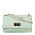 Damska crossbody z plecionki na łańcuszku zielona 100-4Y-414-Z