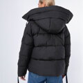 Damska kurtka oversize pikowana ze ściągaczami na rękawach czarna 97-9D-401-1
