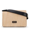 Dámska prútená crossbody béžovo-čierna 100-4Y-405-91