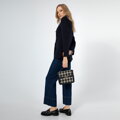 Dámska crossbody kabelka z buklé látky čierna a biela 99-4Y-411-10