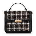 Dámska crossbody kabelka z buklé látky čierna a biela 99-4Y-411-10