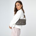 Dámska malá kožená monogramová kabelka taupe 99-4E-615-9