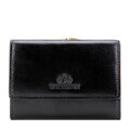 Damska portmonetka ze skóry naturalnej mała czarna 21-1-053-L10