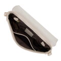 Damska saddle bag z groszkowanej skóry kremowa 29-4E-022-0