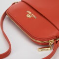Damska saddle bag ze skóry prosta pomarańczowa 29-4E-021-6