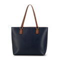 Damska shopperka w drobny monogram granatowo - brązowa 99-4Y-207-7