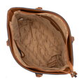 Damska shopperka w drobny monogram granatowo - brązowa 99-4Y-207-7