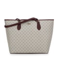 Damska shopperka w monogram szaro-bordowa 99-4Y-503-9
