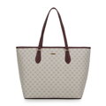 Damska shopperka w monogram szaro-bordowa 99-4Y-503-9