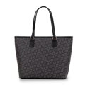 Damska shopperka z chwostem i monogramem czarna 99-4Y-505-1