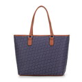 Damska shopperka z chwostem i monogramem granatowa 99-4Y-505-7