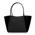 Dámska shopper kabelka z ekokože a umelej kožušiny čierna 99-4Y-219-1