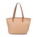Dámska shopper kabelka z imitácie kože veľká béžová 100-4Y-219-9