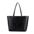 Dámska shopper kabelka z imitácie kože s prešívaním čierna 100-4Y-233-1
