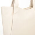 Dámska shopper kabelka s mäkkou ekokožou krémová 100-4Y-436-0