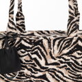 Dámska shopper kabelka, žakárová, so vzormi, čierno-hnedá 99-4E-500-X7