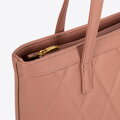 Dámska shopper kabelka z prešívanej ekokože, ružová 99-4Y-211-P