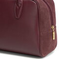 Damska shopperka ze skóry naturalnej i zamszu bordowa 103-4E-633-3