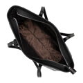 Dámska shopper kabelka z kože s čierno-strieborným podpisom 100-4E-611-1S