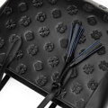 Dámska shopper kabelka z kože s čierno-strieborným podpisom 100-4E-611-1S