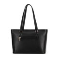 Dámska shopper kabelka z kože s nášivkou s logom, čierna a zlatá 100-4E-621-1G