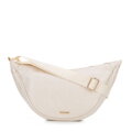 Dámska crossbody kabelka so širokým popruhom krémová 100-4Y-421-0