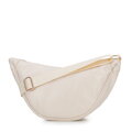 Dámska crossbody kabelka so širokým popruhom krémová 100-4Y-421-0