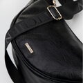 Dámska crossbody kabelka so širokým popruhom čierna 100-4Y-421-1